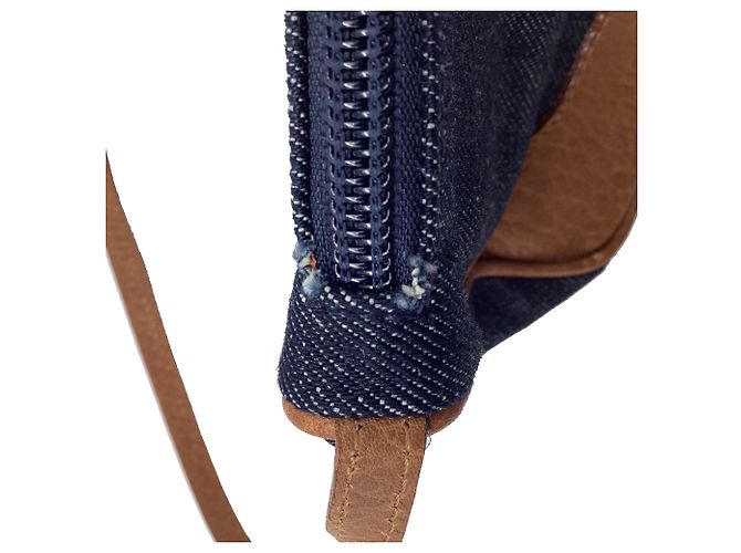 Borsa a tracolla Dolce & Gabbana in denim blu - vista 6