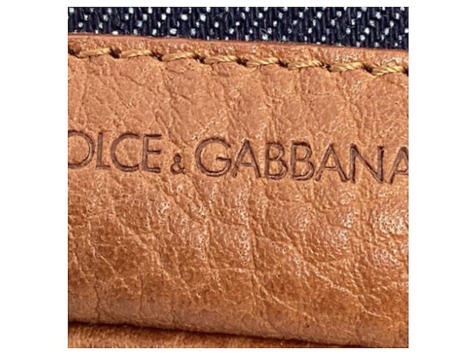 Borsa a tracolla Dolce & Gabbana in denim blu - vista 9