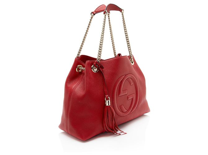 Borsa a tracolla Gucci Soho in pelle, misura Medium Rosso - vista 2