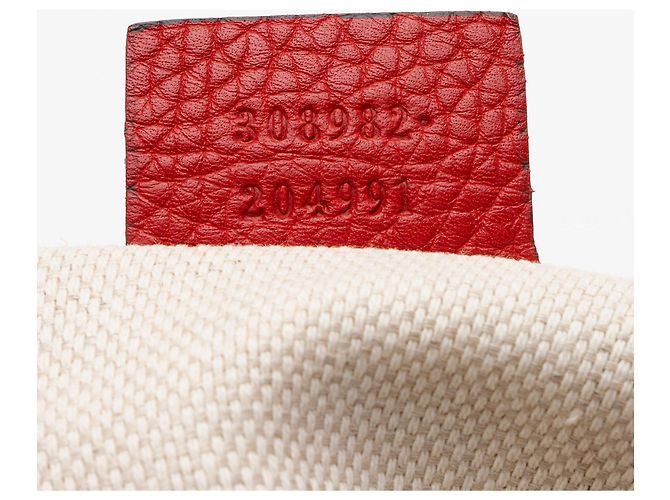 Borsa a tracolla Gucci Soho in pelle, misura Medium Rosso - vista 6