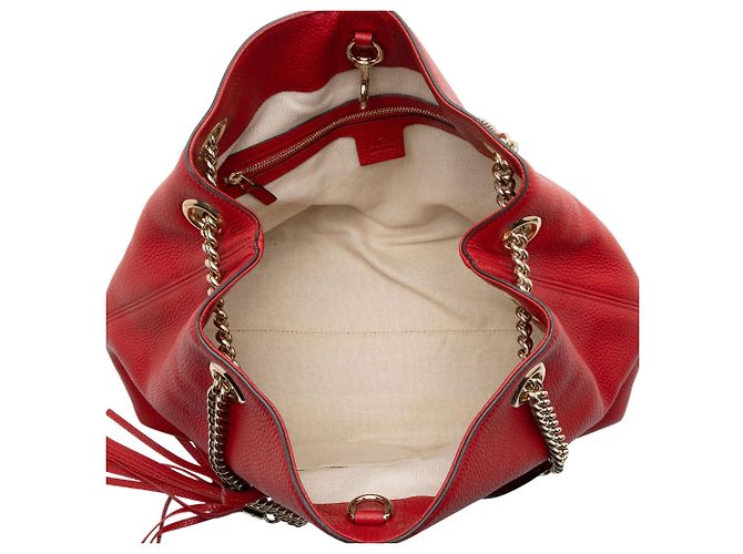 Borsa a tracolla Gucci Soho in pelle, misura Medium Rosso - vista 7