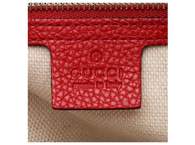 Borsa a tracolla Gucci Soho in pelle, misura Medium Rosso - vista 8