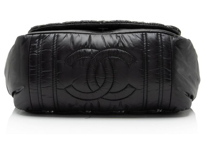 Gabrielle Borsa a tracolla Chanel Lambskin Bubble Quilt Tweed Medium Flap Nero - vista 4