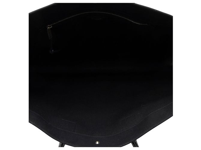 Tote Large Rive Gauche em canvas e couro de bezerro Saint Laurent Preto - vista 7