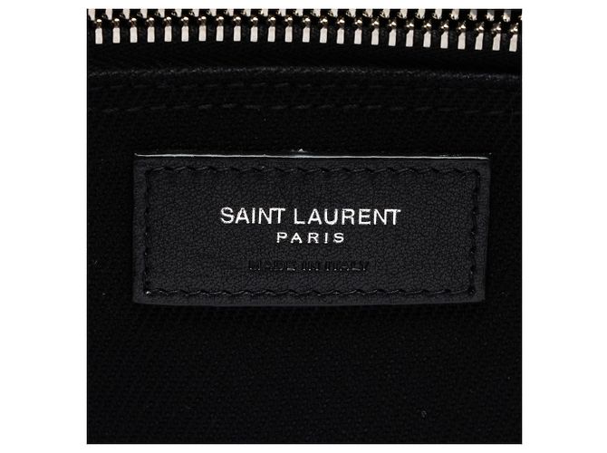 Tote Large Rive Gauche em canvas e couro de bezerro Saint Laurent Preto - vista 8