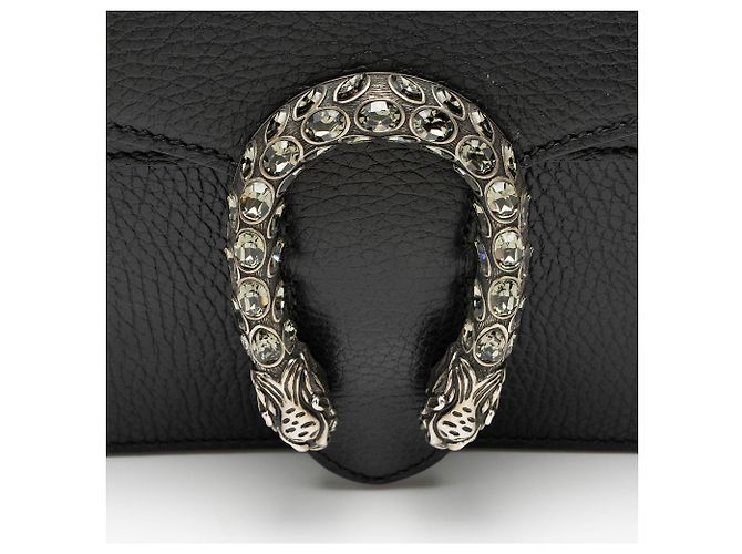 Borsa a tracolla Dionysus Medium in pelle e cristalli Gucci Nero - vista 10
