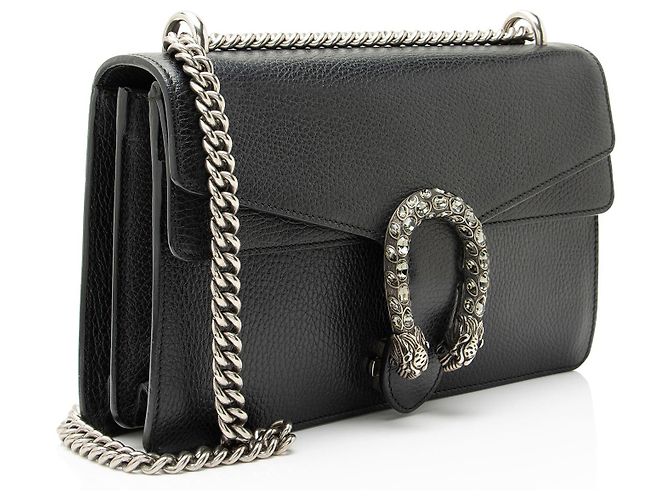 Borsa a tracolla Dionysus Medium in pelle e cristalli Gucci Nero - vista 2