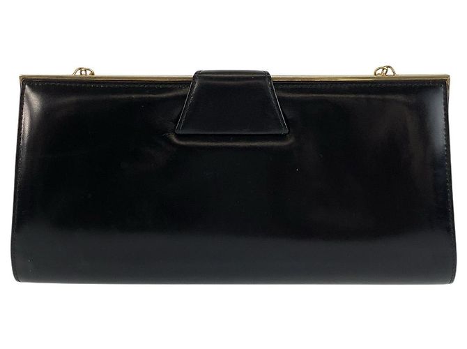 Borsa a tracolla con catena in pelle Gucci Nero - vista 2