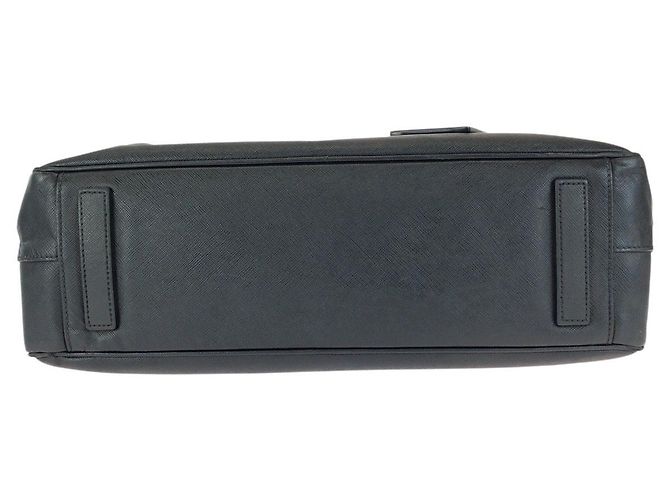 Valigetta in pelle con placca logo Prada Nero - vista 10
