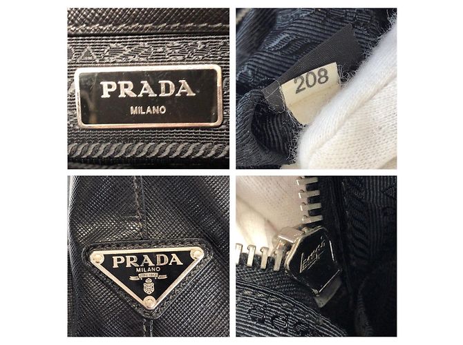 Valigetta in pelle con placca logo Prada Nero - vista 4