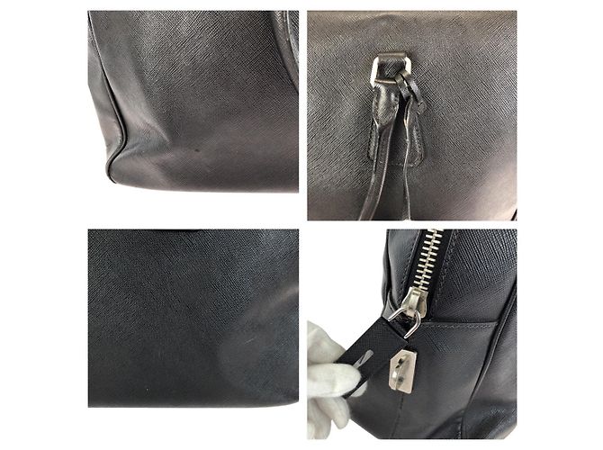 Valigetta in pelle con placca logo Prada Nero - vista 5