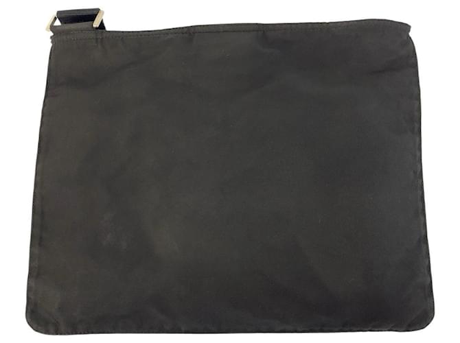 Borsa a Spalla Prada Nylon Tessuto Triangle Logo Nero - vista 2