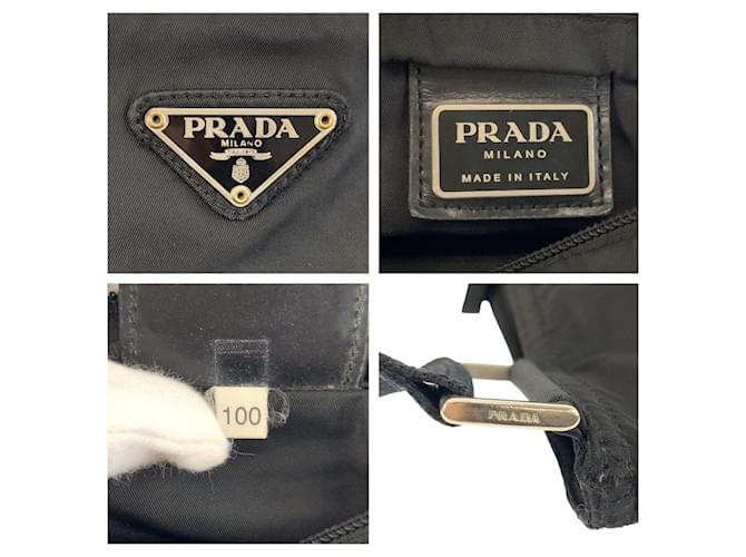Borsa a Spalla Prada Nylon Tessuto Triangle Logo Nero - vista 3
