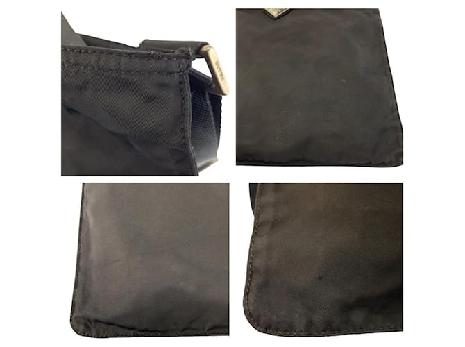 Borsa a Spalla Prada Nylon Tessuto Triangle Logo Nero - vista 5