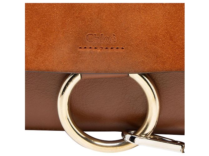 Chloé Borsa a tracolla Faye Small in scamosciato di vitello Chloe Marrone - vista 3