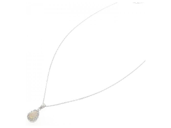 Autre Marque Collana in oro bianco Au750 con opale e diamante Argento - vista 2