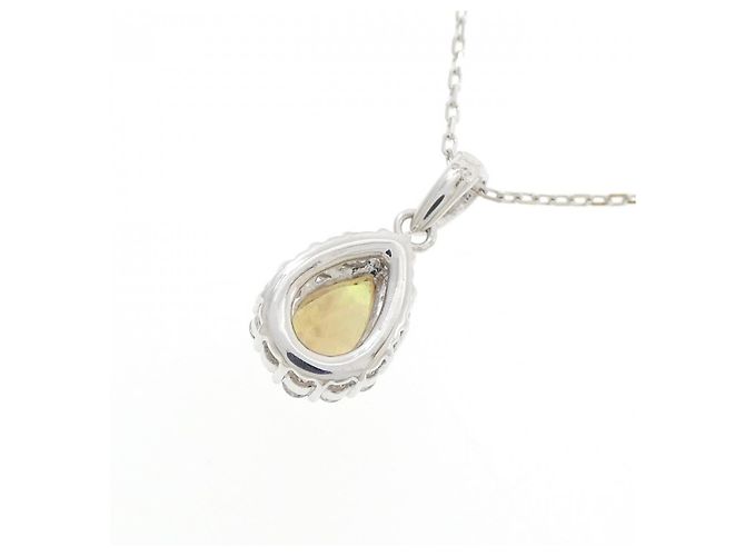 Autre Marque Collana in oro bianco Au750 con opale e diamante Argento - vista 4