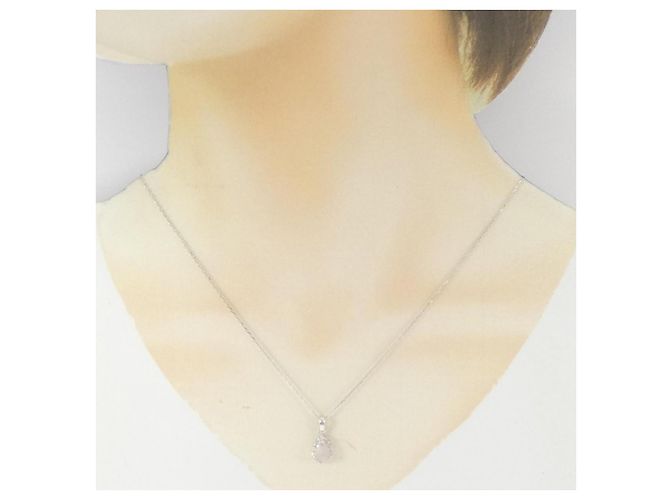 Autre Marque Collana in oro bianco Au750 con opale e diamante Argento - vista 5