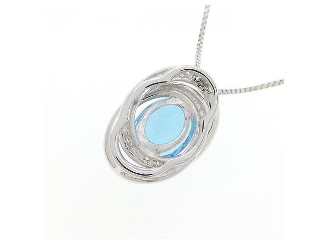 Autre Marque Collana con diamante e topazio blu Au750 - vista 4