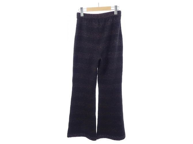 Pantalon en mélange de cachemire Chanel Noir Orange Violet - vue 2