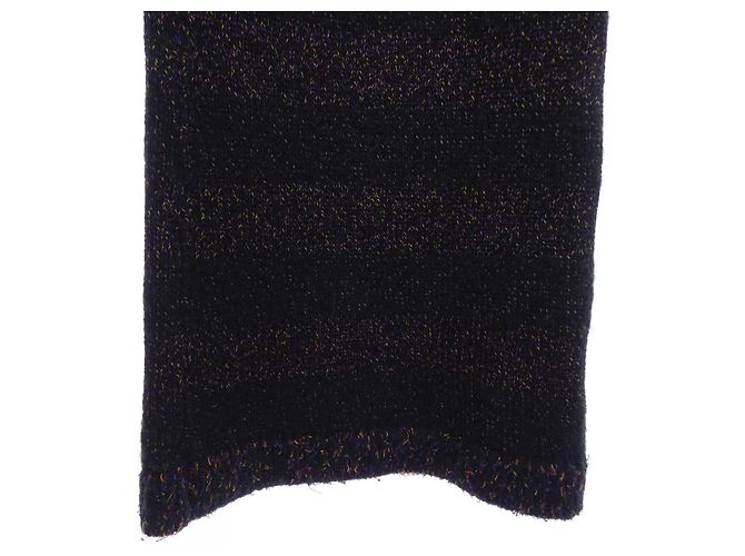 Pantalon en mélange de cachemire Chanel Noir Orange Violet - vue 6
