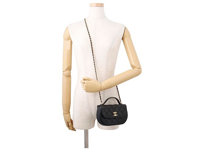 Borsa a tracolla Chanel in pelle nera Nero - vista 4