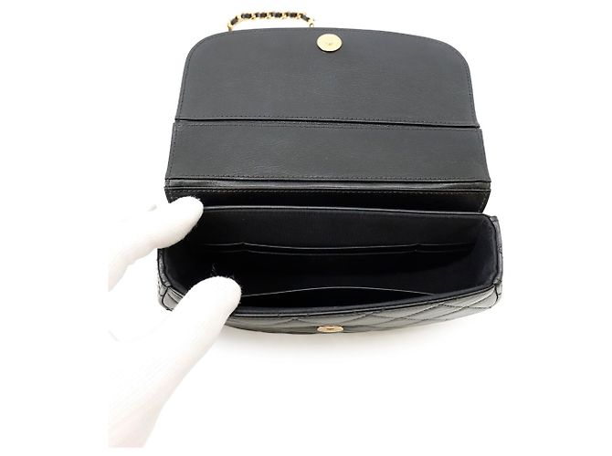 Borsa a tracolla Chanel in pelle nera Nero - vista 6