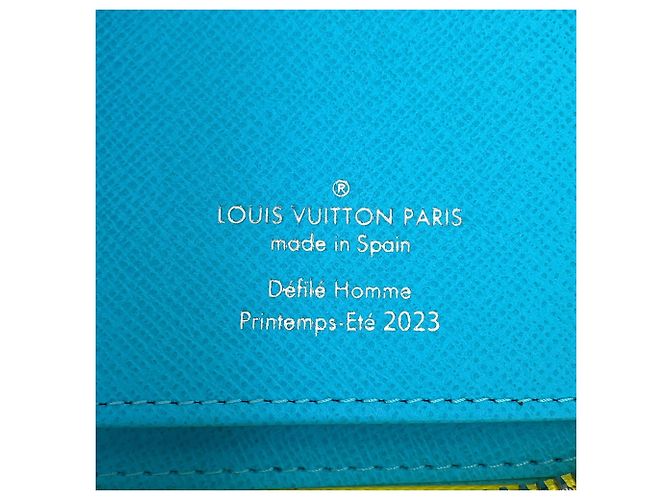 Louis Vuitton Monogram Playground Zippy Long Wallet Blau Gelb - Ansicht 12