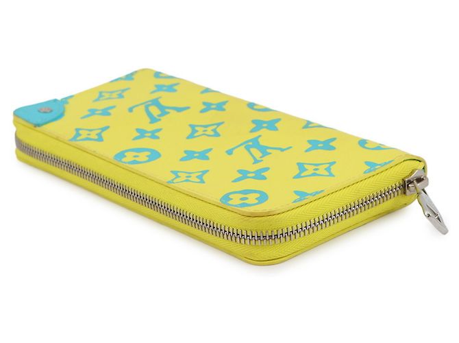 Louis Vuitton Monogram Playground Zippy Long Wallet Blau Gelb - Ansicht 2