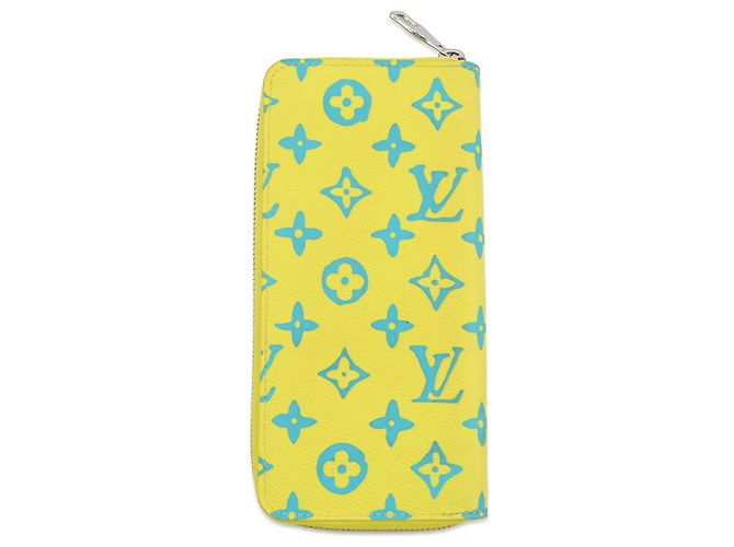 Louis Vuitton Monogram Playground Zippy Long Wallet Blau Gelb - Ansicht 3