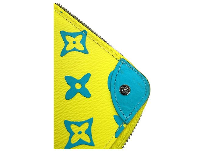 Louis Vuitton Monogram Playground Zippy Long Wallet Blau Gelb - Ansicht 7