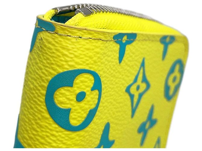 Louis Vuitton Monogram Playground Zippy Long Wallet Blau Gelb - Ansicht 8