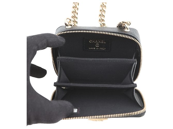 Borsa a Spalla Chanel Boy Mini Caviar Skin Nero - vista 5