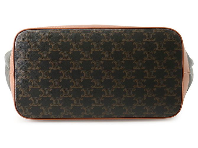 Céline Borsa Tote in Pelle Celine Triomphe Medium Marrone - vista 3