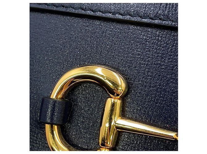 Borsa a Spalla Gucci Horsebit 1955 in Pelle Rosso Blu navy - vista 11