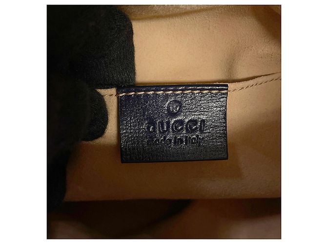 Borsa a Spalla Gucci Horsebit 1955 in Pelle Rosso Blu navy - vista 14
