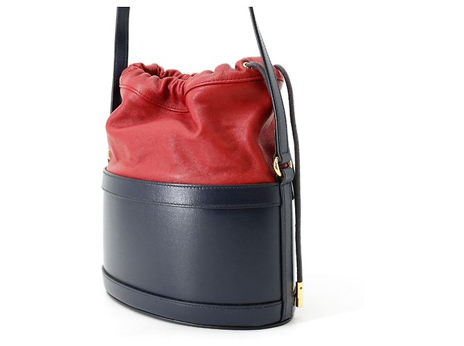 Borsa a Spalla Gucci Horsebit 1955 in Pelle Rosso Blu navy - vista 2