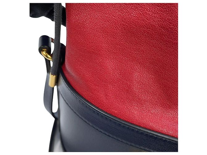 Borsa a Spalla Gucci Horsebit 1955 in Pelle Rosso Blu navy - vista 9