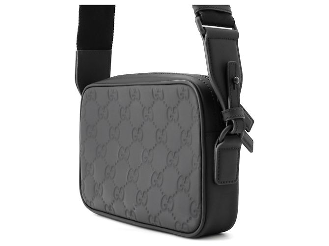 Borsa a tracolla Gucci GG Effetto gomma Nero - vista 2