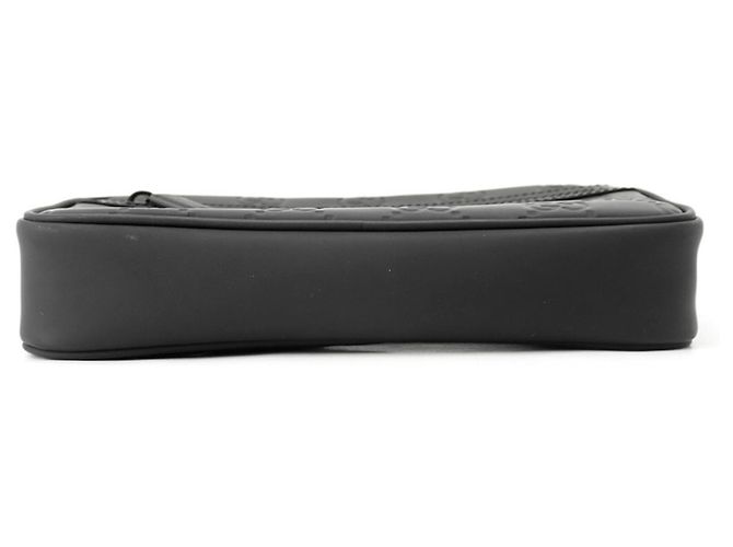 Borsa a tracolla Gucci GG Effetto gomma Nero - vista 3
