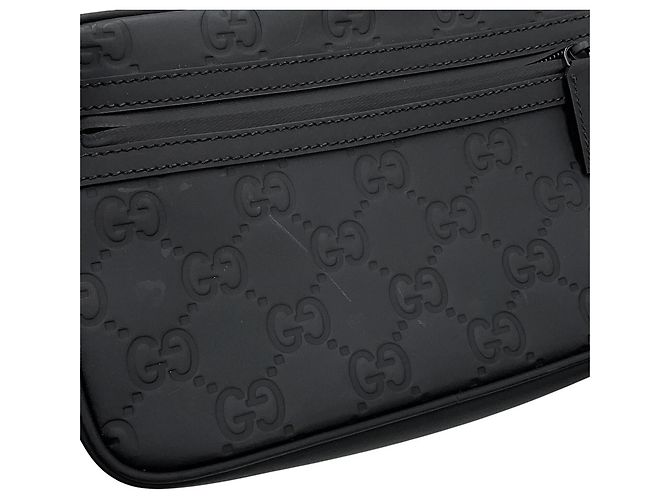 Borsa a tracolla Gucci GG Effetto gomma Nero - vista 6
