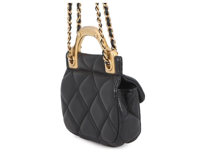 Borsa a tracolla Chanel in pelle nera con catena Nero - vista 2