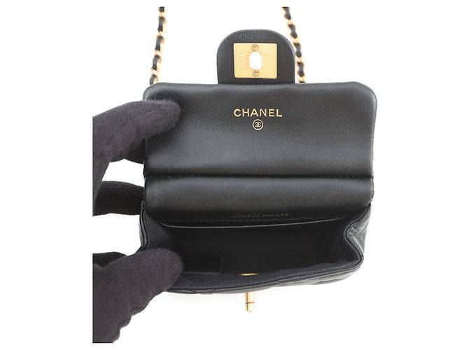Borsa a tracolla Chanel in pelle nera con catena Nero - vista 6