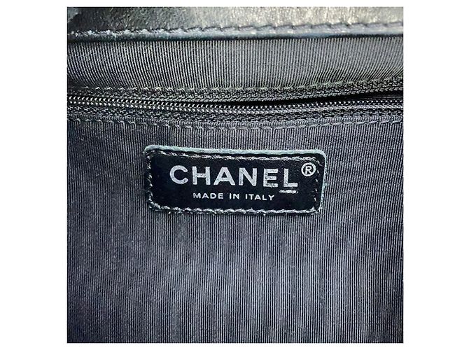 Sac à bandoulière Chanel Matelassé Tweed Noir Multicolore Marron foncé - vue 14