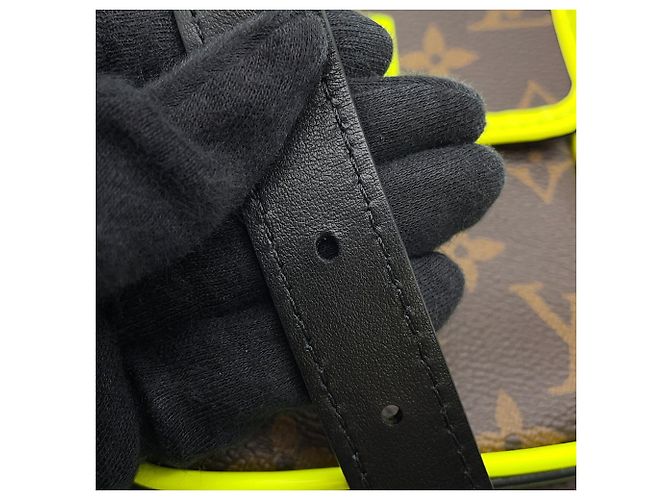 Borsa a Spalla Louis Vuitton Monogram Macassar Marrone Nero Giallo - vista 11