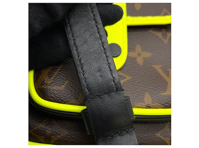 Borsa a Spalla Louis Vuitton Monogram Macassar Marrone Nero Giallo - vista 12