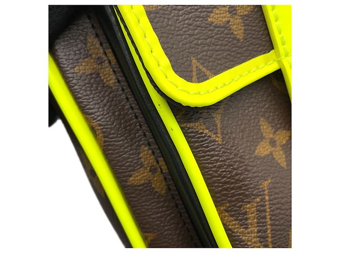 Borsa a Spalla Louis Vuitton Monogram Macassar Marrone Nero Giallo - vista 6