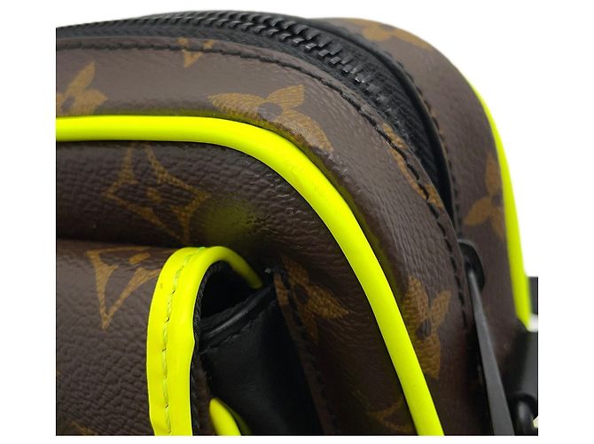 Borsa a Spalla Louis Vuitton Monogram Macassar Marrone Nero Giallo - vista 7