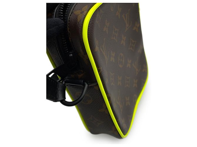 Borsa a Spalla Louis Vuitton Monogram Macassar Marrone Nero Giallo - vista 9
