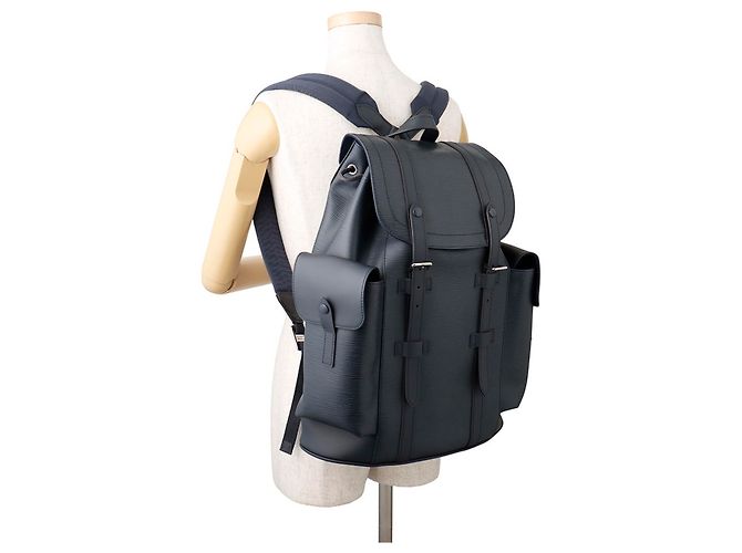 Zaino Louis Vuitton Epi Christopher PM Blu navy - vista 4
